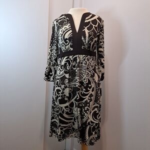 3 FOR 12 SALE Ann Taylor Petites  Brown and Tan Paisley  Print Dress  Size 10 P